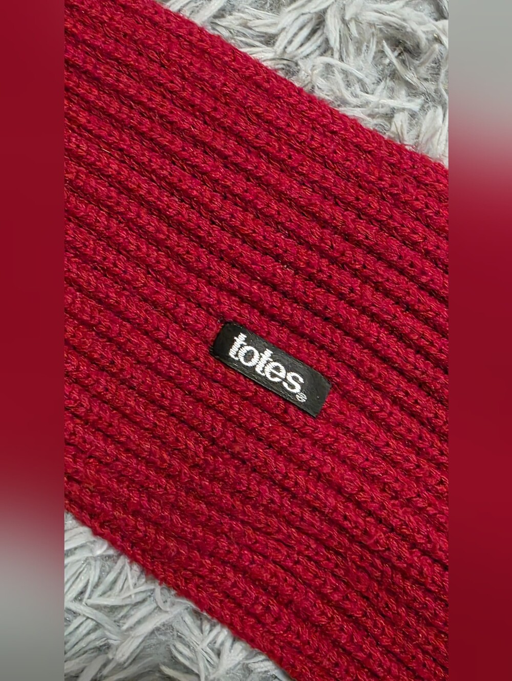 💢4For$20 Totes Keyhole Cable Knit Wrap Scarf Deep Red Winter Cozy OS